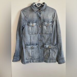 Lauren Ralph Lauren- Belted Denim Blazer in Light Blue Wash - Size 10